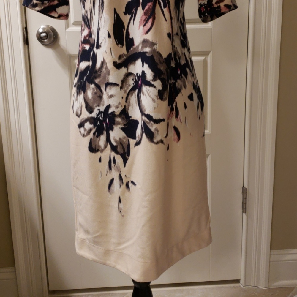 Floral maternity dress. Pink and blue with grey - Picture 3 of 5